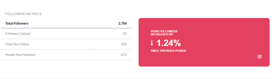 Instagram Followers metrics