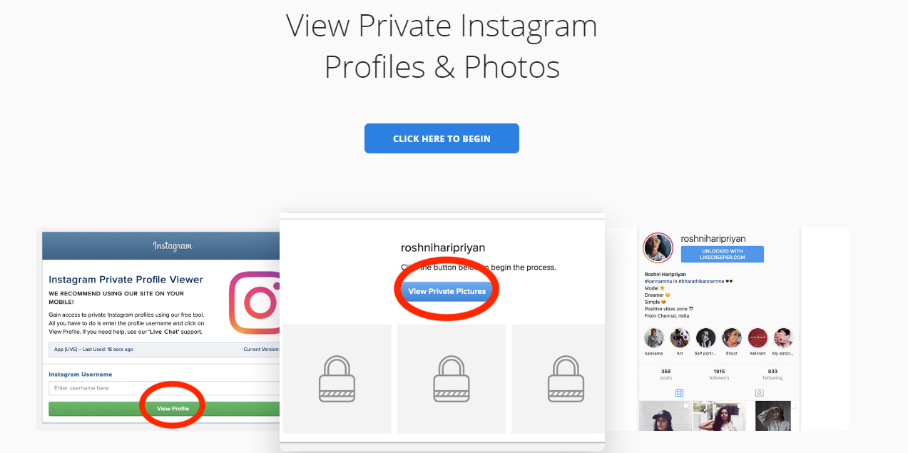 How to see tagged photos of private instagram