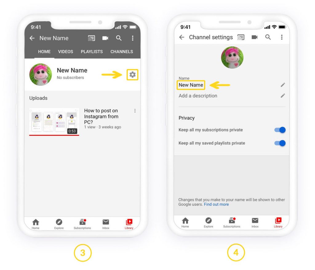 how to change youtube channel name
