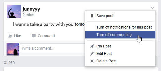 Turn off comments on Facebook groups