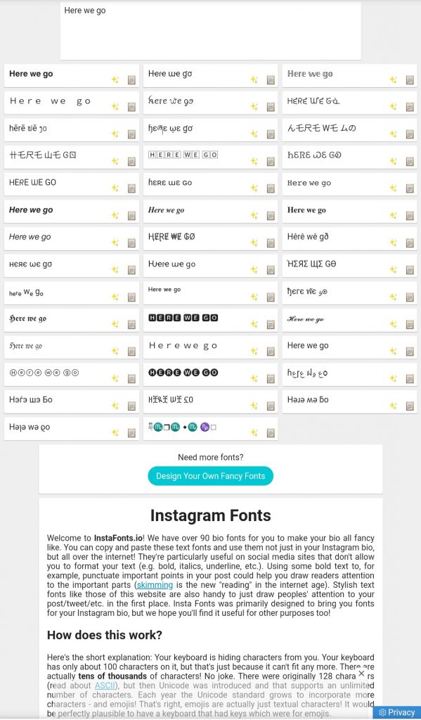 Instagram Fonts Generator — 𝙤𝙫𝙚𝙧 80 𝙛𝙧𝙚𝙚 𝙛𝙤𝙣𝙩𝙨 𝙤𝙣𝙡𝙞𝙣