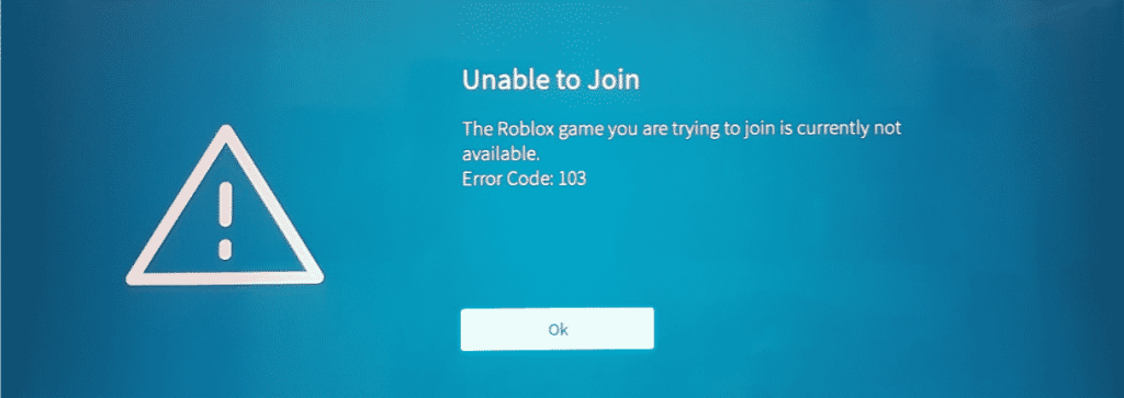 Roblox Error Code 103