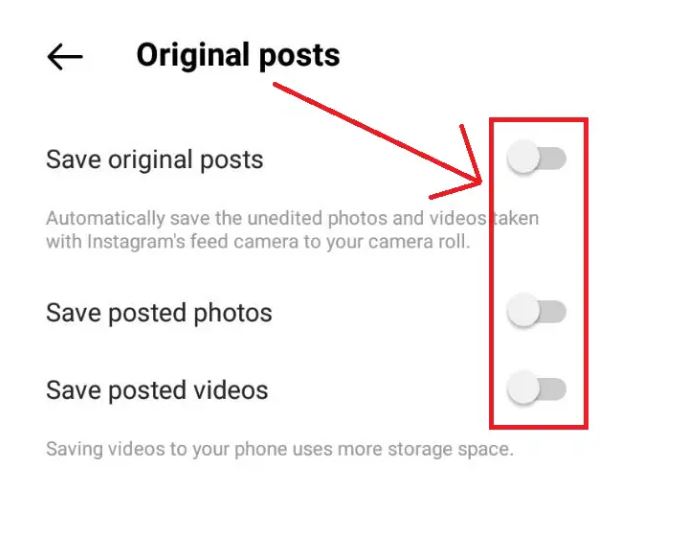 how to stop instagram from saving posts to camera roll