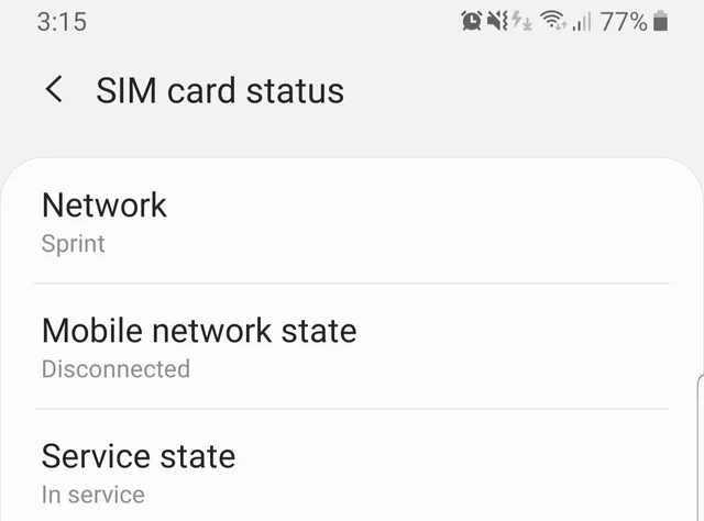 mobile network state disconnected