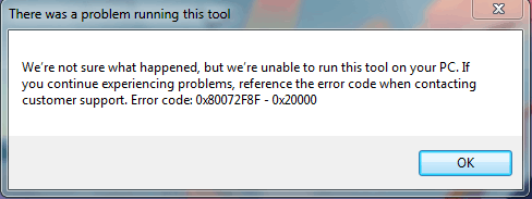Error Code 0x80072f8f – 0x20000